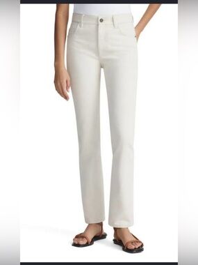 Lafayette 148 New York Women s6 Thompson Straight Jeans White Light Regular Fit